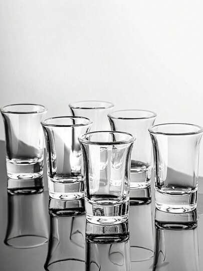 6/12pcs Shot Glasses Bulk Set, 1.5 Oz(40 Ml) Clear Shot Round Glass Cups, Small Glass Shot Cups, Vodka, Whiskey Glasses, Tequila, Brandy, Espresso, Liquor, Ideal For Restaurants, Bar, Party, Christmas Gift