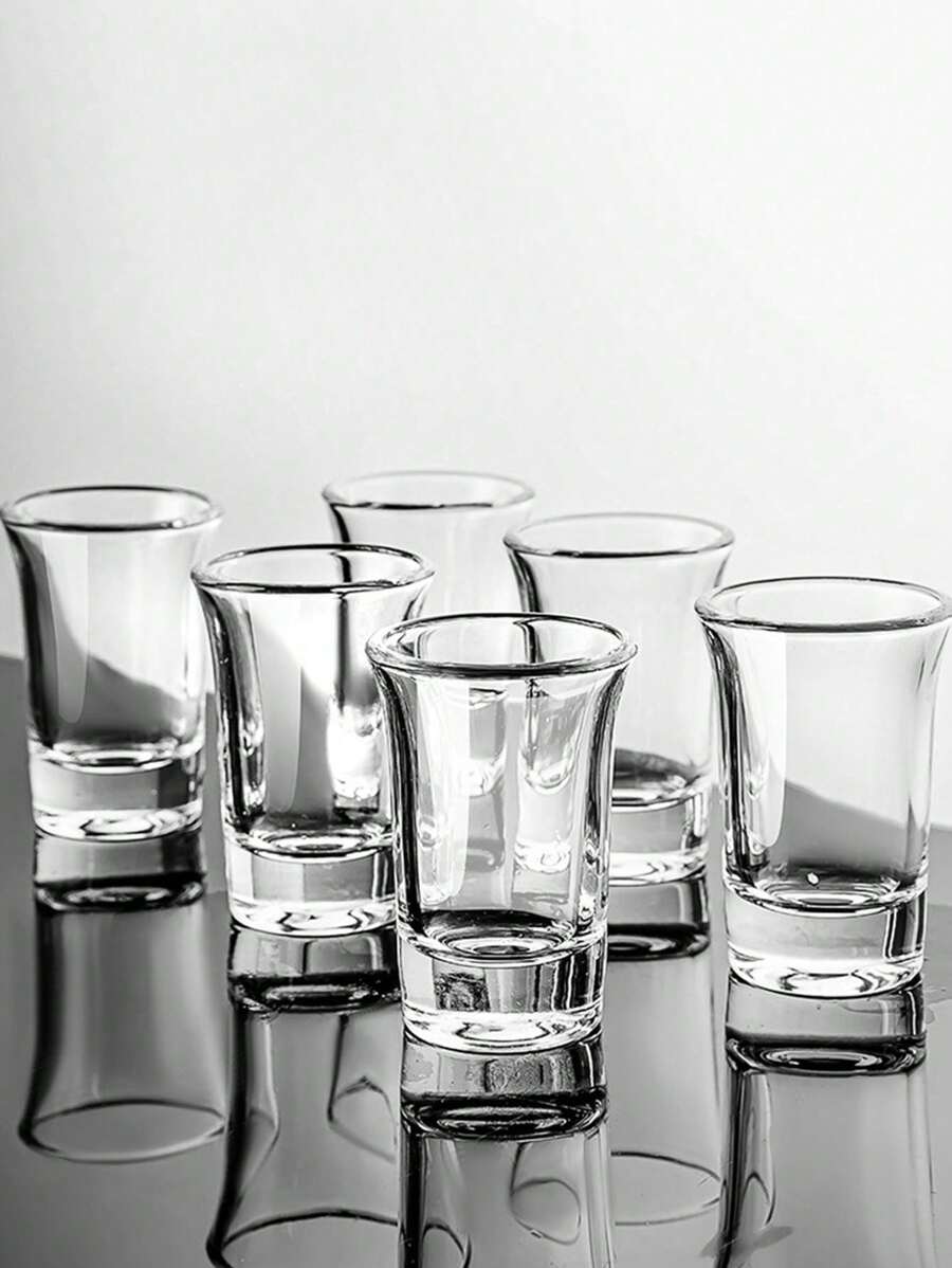 6/12pcs Shot Glasses Bulk Set, 1.5 Oz(40 Ml) Clear Shot Round Glass Cups, Small Glass Shot Cups, Vodka, Whiskey Glasses, Tequila, Brandy, Espresso, Liquor, Ideal For Restaurants, Bar, Party, Christmas Gift