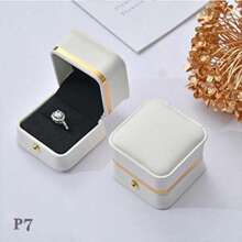 1 Stück Luxus Geschenkbox mit goldfarbenem Rand, für Ringe, Anhänger, Armbänder, Halsketten und Perlen