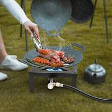 HOHOBLA Camping Stove, Portable Square Propane Stove Burner Gas Cooker With Adjustable 0-20PSI Regulator Hose For Camp Patio RV Cooking Outdoor - Black - View 10