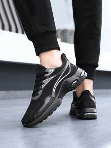 Tênis Esportivos de Malha Respirável e Confortável, com Aumento de Altura por Amortecimento de Ar, Estilo Casual Fashionável para Uso Externo e Corrida, com Cadarço, para Homens
