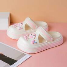 Dép bít mũi nữ thoải mái, thoáng khí, đế EVA, đế dày, kiểu dép hở gót thời trang, thích hợp cho ở nhà, đi biển và hoạt động ngoài trời. - trắng - Xem 6