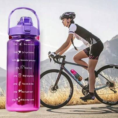 Conjunto de garrafas de água motivacionais 3 em 1 - Multi-Design, 2L + 900ml + 300ml | Garrafa de água com canudo para adultos | Garrafas de hidratação com marcador de tempo inspirador à prova de vazamento para academia, escritório e viagens, GARRAFA MOTIVACIONAL 3 PEÇAS com copo medidor Garrafa motivacional para água.