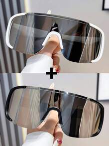 1 Pair Of Y2K Style Decorative Sports Glasses Suitable For Both Men And Women, Fashionable Sports Windproof Goggles, Perfect For Daily Wear, Photography, Shopping, Cycling, Skiing, Rock Climbing, Fishing And Other Gatherings Easy Comfort Casual Outfits Outdoor Cycling Glasses For Summer Beach Vacation,Outdoor,Travel Autumn Accessories Goggles