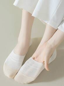 1/3/6 pares de calcetines invisibles de corte bajo para mujer con silicona antideslizante, malla, soporte del arco, para uso casual, deportivo y de verano