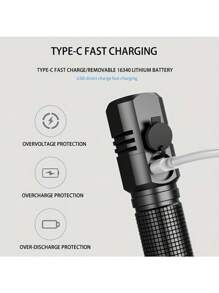 3/4/5PCS High Lumens Tactical Flashlight, Rechargeable Mini Flashlight With Adjustable Brightness, Long Lasting For Camping, Outdoor Adventures, And Home Emergency, One-Click Off, 3 Modes