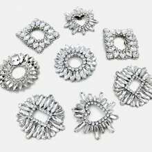 1 pezzo decorazione a molletta in cristallo di vetro per scarpe da sposa, con tacco alto brillante, fibbia decorativa rimovibile con strass, per le donne