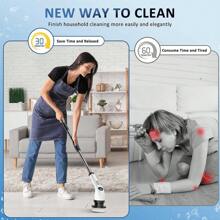 2025 13-In-1 Electric Rotary Scrubber, Dual Adjustable Speed Cordless Electric Scrubber For Cleaning, Adjustable And Removable Handle Shower Scrubber With 9 Replaceable Brush Heads For Floors, Bathrooms, Tubs, Tile