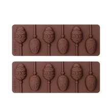 1/2pcs 6-Cavity Silicone Lollipop Mold Set - DIY Chocolate, Candy, Soap, Ice Pop, Frozen Treat Maker - Reusable And Easy To Clean Baking Tray, Non-Stick Chocolate Making Tool, Oven & Freezer Friendly - Brown - View 8