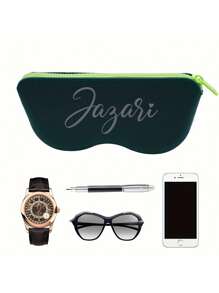 1pc Can Customize Silicone Glasses Case Personalized Customized Text, Soft Protection Glasses Bag Bag For Storage, Convenient Travel, Shock-Proof, Suitable For Glasses And Dust Silicone Zipper Glasses Bag Storage Bag Waterproof Bag Multi-Purpose