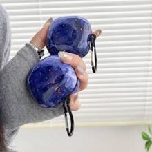 Galaxy Buds Marble-TPU Case For Buds 2/Pro/Pro 2/Live/FE, Scratch-Resistant & Anti-Slip Texture, Sleek & Stylish Design With Detachable Carabiner