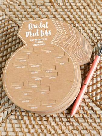 10 件牛皮纸钻石戒指形状卡片，适用于婚礼和新娘送礼会 - 单身派对游戏，有趣的预测和建议游戏