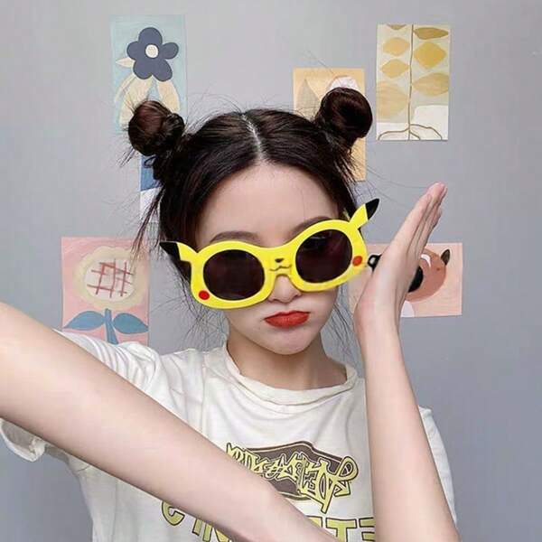 pokemon 1 pieza Gafas de sol de Pikachu de estilo anime, figura de dibujos animados, gafas de sol decorativas, juguete de regalos lindos