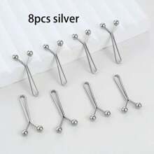 4pcs Invisible Waist Cincher Metal Clips - Adjustable, Fashion Accessory For Jeans And Apparel, U-Shape Scarf Clips To Prevent Wardrobe Malfunction, Easy To Use, Comfortable, Multipurpose - Shirt Sleeve Fastener, T-Shirt Hem Fixer, Non-Damaging, Reusable, Suitable For Casual, Commute, Date, Travel, School