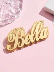 1pc Customizable Acrylic Brooch, Name Customization, Double-Layer Glitter Color Combo, Clothing/Bag Accessory, Mother's Day Gift, Suitable For Family, Friends, Lover