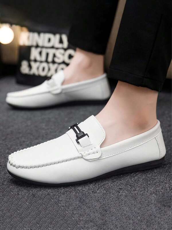 New Men's British Style Versatile Loafers, Business Casual Slip-On Leather Shoes, Driving Shoes (The Shoes Run Small, Larger-Footed Individuals Are Advised To Order One Size Up)