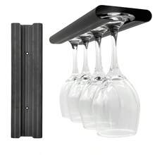 1pc Aluminum Wine Glass Rack, Under Cabinet Stemware Holder, Hanging Goblet Storage Organizer, Wine Glass Holder Suitable For Bar, Kitchen, Cabinet - Multicolor - View 9