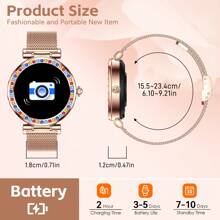 EIGIIS Montre connectée pour femmes Écran HD 1,27" Tracker de fitness Fonction d'appel entrant/sortant Étanche Tracker d'activité avec suivi du sommeil Podomètre Smartwatch de sport compatible Android iOS