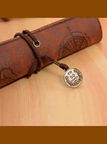 A Unique Map, Nostalgic Retro Pencil Case, Large Capacity Pencil Case, Portable Printed Buckle Pencil Case, PU Leather, Suitable For Cosmetics, Brushes And School Supplies, Cute Simple Creative Map Leather Pencil Case