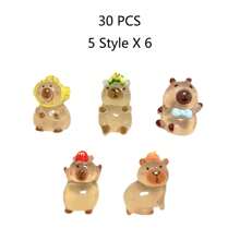 10/20/30 piezas Capibaras, Figuras de animales de resina, Mini Capibara, Figuras miniatura de Capibara luminosas de resina, perfectos para decorar tu escritorio, mesa, mini jardín o como regalo para amigos.