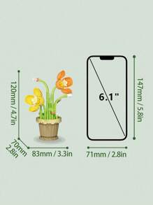 Mini Bouquet Bonsai Tree Toy Building Block Set, DIY Simulation Plant Series Building Block Toys, Toy Building Blocks Suitable For Home Office Decoration Ornaments, Acrylic Dust Cover Building Blocks, Bouquet Set, Suitable For Adults, Birthday Gifts, Christmas Toys