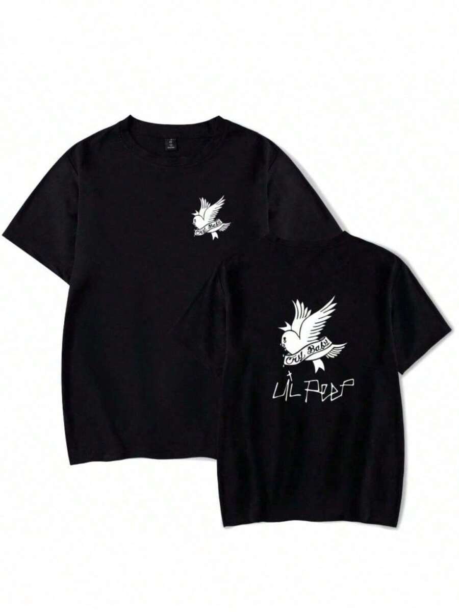 Peep Singer Cactus Rock T-Shirt Men Streetwear Oversized Casual 100% Cotton - màu đen - Xem 1