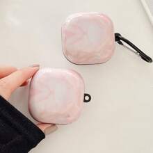 Galaxy Buds Marble-TPU Case For Buds 2/Pro/Pro 2/Live/FE, Scratch-Resistant & Anti-Slip Texture, Sleek & Stylish Design With Detachable Carabiner