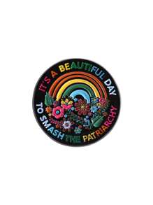 1pc Creative Colorful Rainbow Floral Quote "It's A Beautiful Day To Smash The " Cartoon Text Brooch Pin, Fashion Jewelry Badge For Clothes, Bags, Unisex Daily Wear, Thoughtful Gift For Friends