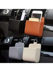 1/2pcs Universal Car Air Vent Hanging Storage Box Mobile Phone Bag - PU Leather - For Smartphones - Car Interior Accessories - Perfect Gift For Drivers