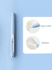 5 件/3 件/2 件/1 件可折叠二合一剪刀、美工刀、切纸刀、迷你剪刀 - 非常适合剪贴簿、手工制作、陶瓷笔刀 - 藍色 - 查看 14