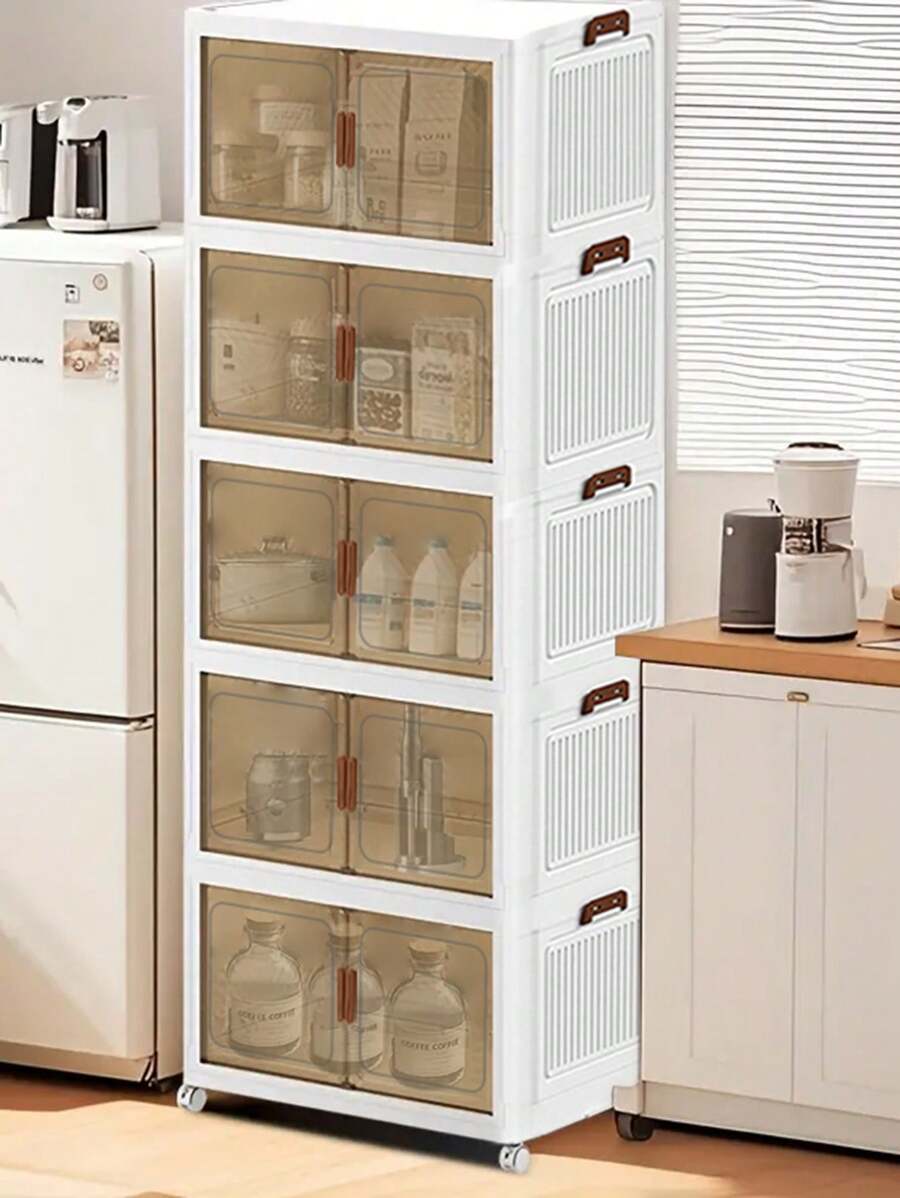 1/3/5layer Storage Box Stacked Folding Storage Cabinet - Aesthetic Room Decor, Home Decor, Kitchen Accessories, Bathroom Decor, Bedroom Decor - For Shoes, Clothing & More - Suitable For Organizing & Maximizing Space