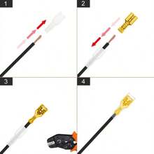 (120 Stücke) Goldener Messing Kfz-Lautsprecher Elektrik-Drahtverbinder Set Crimpanschluss Verbinder 6,3 mm/4,8 mm/2,8 mm - mit Muffe