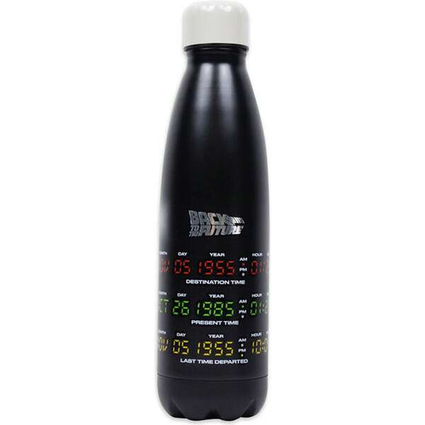 MGM Studios Back To The Future Times 500ml Metal Bottle With Double-Wall Insulation And Leak-Proof Lid - Stainless Steel Bottle With Condensation-Free Material, Ideal For Work, School, Or The Gym⚫ FREE Shipping ✅ 24/48h Delivery To Spain (Peninsula)