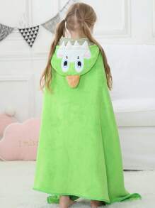MICHLEY 1pc Baby Cartoon Hooded Water Absorption Towel Unisex Soft Swimming Bathrobe Large Washcloths 27.5" X 45.5" For 0-7Y