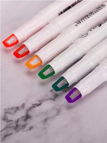 6pcs/Set Soft Tip Fluorescent Highlighter Pens, Waterproof, Quick Dry, For Diary, Scrapbook, School Supplies, DIY Decoration, Planner, Note-Taking, Office, Writing & Correction, Marking & Highlighting, Back To School, Random Color