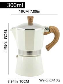 Cafetera moka octagonal clásica con asa, filtro reutilizable, operación manual, adecuada para la cocina del hogar y para volver al colegio