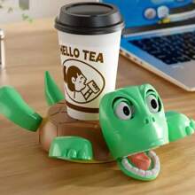 1pc Creative Turtle Coaster, Desktop Decor, Funny Sound Effect Pressure Activated Bulging Eyes Coaster Holder