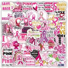 50 件红丝带贴纸乙烯基美学贴纸剪贴簿、日记本、笔记本电脑、保险杠、滑板、水瓶、电脑、手机、卡通、安全帽、汽车贴纸 - 彩色 - 查看 1