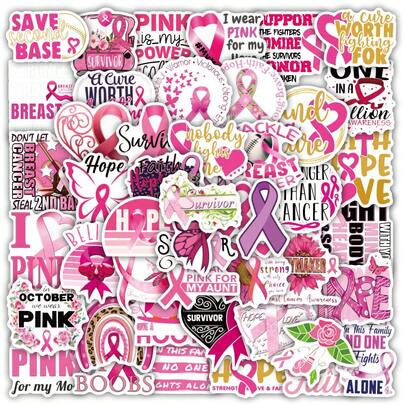 50 件红丝带贴纸乙烯基美学贴纸剪贴簿、日记本、笔记本电脑、保险杠、滑板、水瓶、电脑、手机、卡通、安全帽、汽车贴纸