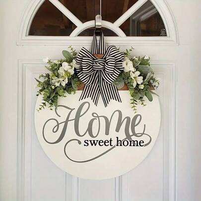 New Arrival Spring/Summer Front Door Decor Welcome Wreath With Sweet Emblem Design