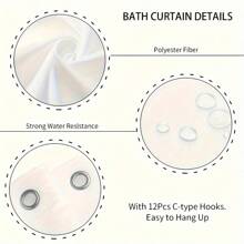 1/4pcs Seashell & Starfish Print Bathroom Set, Decorative Shower Curtain Set Including Curtain, Anti-Slip Mat, Toilet Cover, Bath Mat And 12 Plastic Hooks, Bathroom Accessories, Home Decor Home Bathroom Decor Summer Back To School
