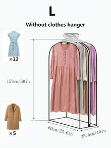 1件全透明衣服防尘罩挂式长款衣服挂袋西装防尘袋带盖，侧面全拉链 - 彩色 - 查看 14