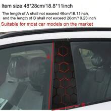 2 pièces Ensemble d'autocollants de montant B de voiture sur le thème de la science-fiction - Matériau vinyle, finition semi-mate, facile à appliquer et imperméable, motif nid d'abeille hexagonal, facile à remplacer, accessoires de voiture jetables, cadeau parfait, convient à tous les modèles de voitures - Accessoires automobiles et décorations de vacances pour tous les véhicules