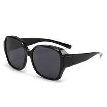 1pc New Stylish Clip-On Fashion Glasses For Prescription Glasses, Women Anti-Glare Driving Eyewear For Summer Beach Vacation,Outdoor,Travel Shades Casual Style Oversized Square Frame For Going Out Outfit,Back To School