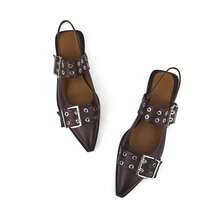 HoanTiai Womens Shoes & Flats For Women Memory Foam Flats Shoes For Women Footwear Non-Slip Rubber Sole Womens Sandals Slingback Flats, Sandals For Women 2025 - Màu Đỏ Sâu - Xem 5