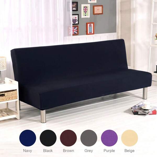 Armlose Futon Abdeckung, Hoher Stretch Futon Schutz für Faltendes Schlafsofa Anti-Rutsch Sofabezug ohne Armlehne Abdeckung Husse für Sofabett