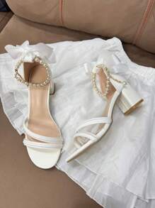 New Thick Heel High Heels For Teenage Girls, Summer Fashion Middle Heel Elegant Versatile Girls Dress Shoes