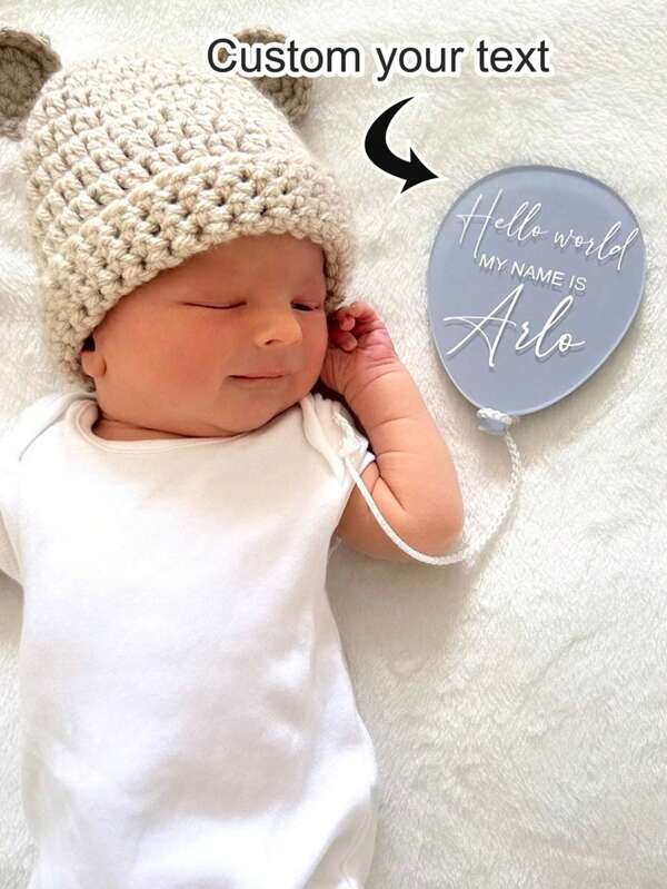 1 stuk gepersonaliseerde acryl ballon Hallo wereld Mijn naam is baby aankondigingsbord, gepersonaliseerde babynaam propc, gepersonaliseerde naam aankondiging, gepersonaliseerde ballon aankondiging, aangepaste geboorteaankondigingen, gepersonaliseerd ballon Hallo wereld bord, gepersonaliseerd ballon babybord, gepersonaliseerd cadeau mode, kleurrijk, schattig, gecontracteerd, kawaii, Y2K, stijlvol, herfstmode, casual, schattig aangepast, gepersonaliseerd, uniek, op maat gemaakt ideale cadeaus voor pasgeborenen, multifunctioneel, decoratief, herbruikbaar, prachtig, stijlvol, hoge kwaliteit, kleurrijk, modern, op maat gemaakt, gepersonaliseerd, uniek, woondecoratie, woondecoratie, huisvernieuwing