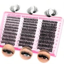 40pcs+50pcs+60pcs/60pcs+80pcs+100pcs Fluffy Cluster Eyelashes, 300pcs Individual Lashes, Thick Cluster Lashes, D-Curl Voluminous Lashes, 10-18mm Fine Cluster Lashes - D - 查看 2
