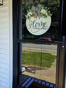 新品春夏前门装饰迎宾花环，带有甜蜜的徽章设计 - 彩色 - 查看 4